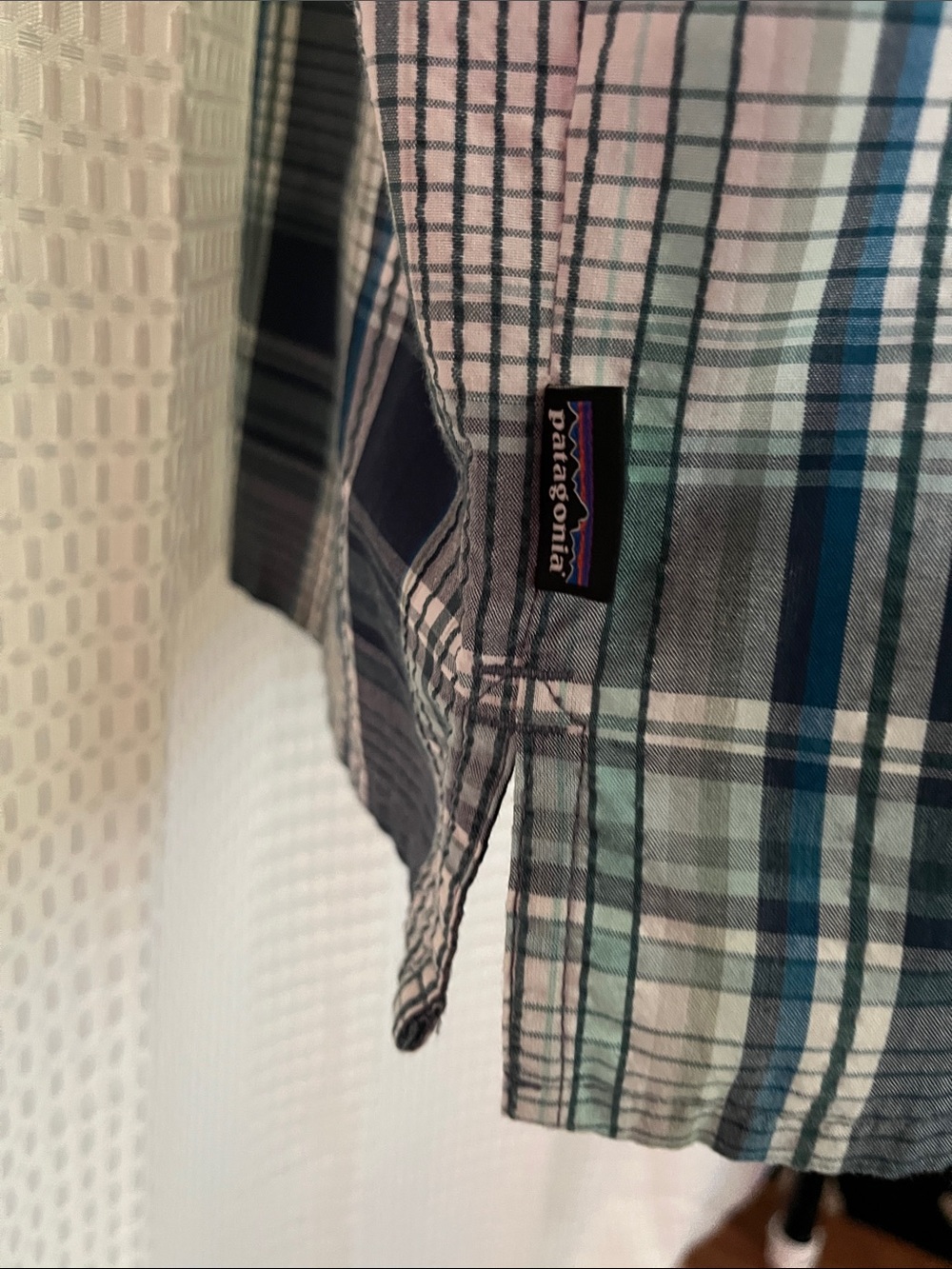 Patagonia Worn Wear Eco Plaid Hiking Trail Shirt Organic Cotton Poly Men’s M - Picture 6 of 11